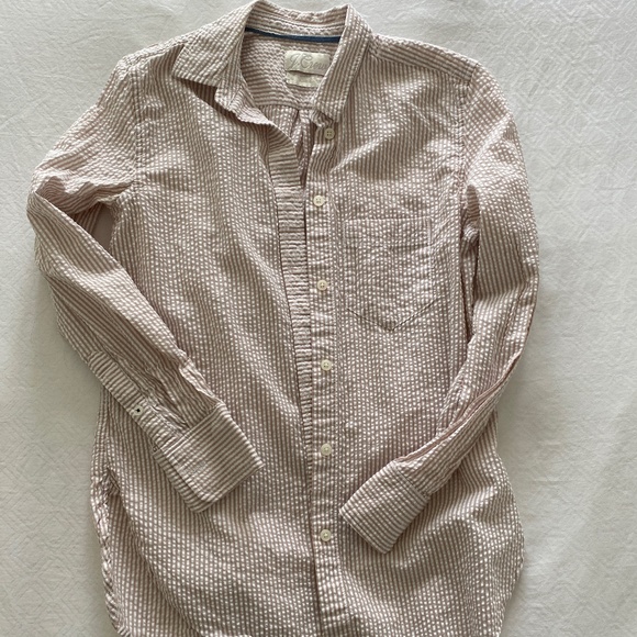 J.Crew Seersucker Shirt - Picture 1 of 4
